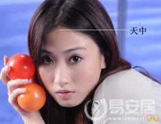 灵犀面相图课堂:面相十三部位之天中图解