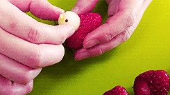 可爱苹果草莓小鸡的做法 水果小鸡DIY图解教程