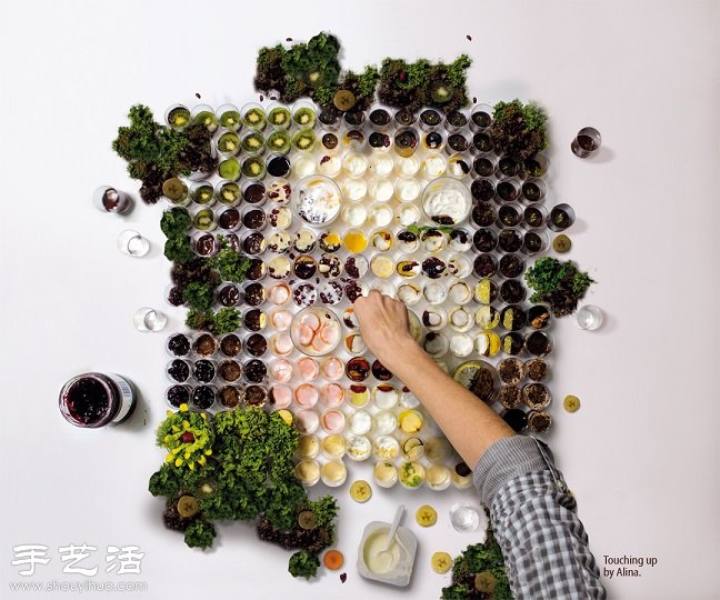 水果+蔬菜+玻璃杯 创意DIY人物肖像