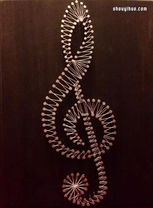 String Art艺术 利用钉子和线DIY装饰画