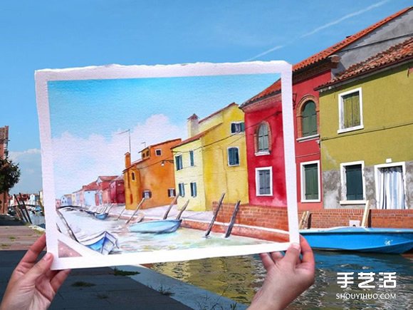 画家用水彩画取代相机 捕捉旅行的沿途美景