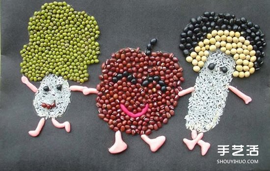 可爱的儿童豆子画图片 幼儿园豆子粘贴画作品