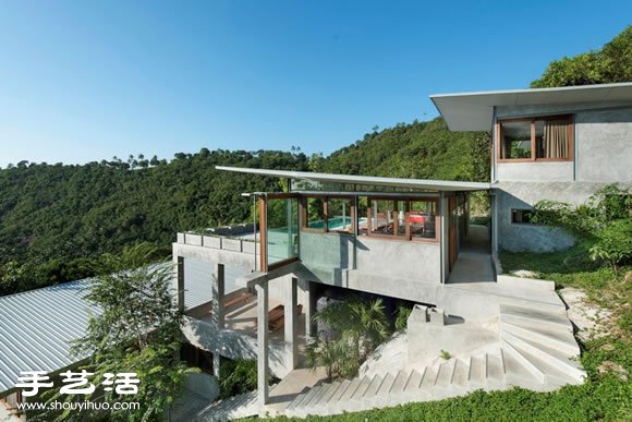 泰国苏美岛拥抱自然的开放式度假屋设计