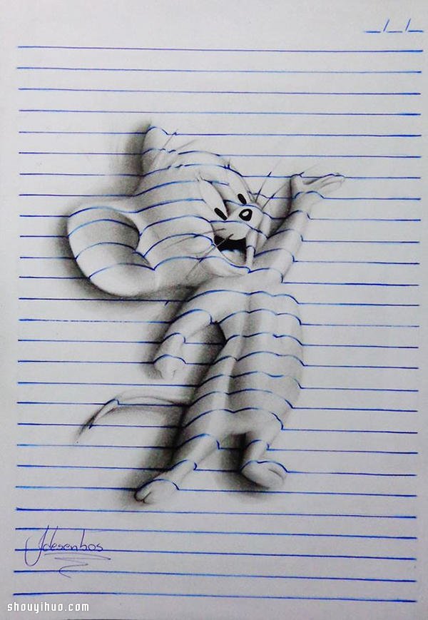 笔记本上的魔法师 J Desenhos 手绘浮雕