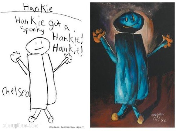 孩子们的涂鸦画 DIY成充满神秘感的诡异插画