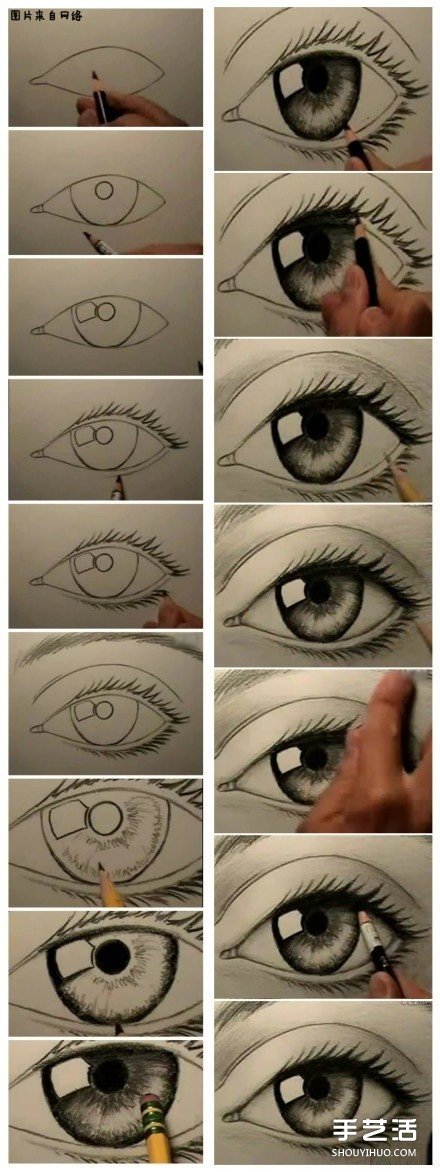 一步一步教你用铅笔画出逼真的眼睛的教程
