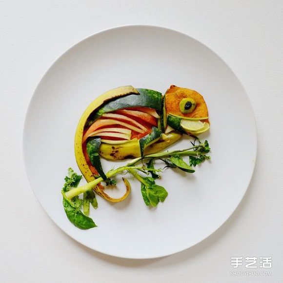 盘子上的艺术创作 创意DIY让食材摆出美丽图案