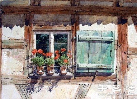 Ernst Grillhiesl作品：窗台上的旧时光