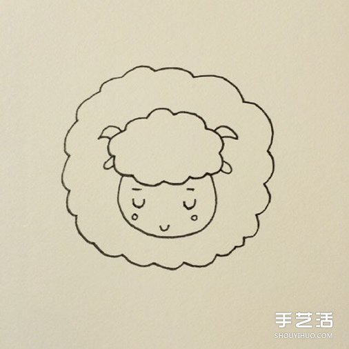 睡觉的小绵羊简笔画的画法教程 包括上色步骤
