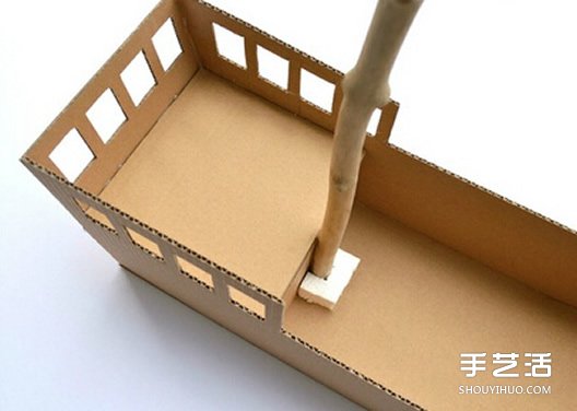 瓦楞纸海盗船手工制作 儿童玩具船模型DIY方法