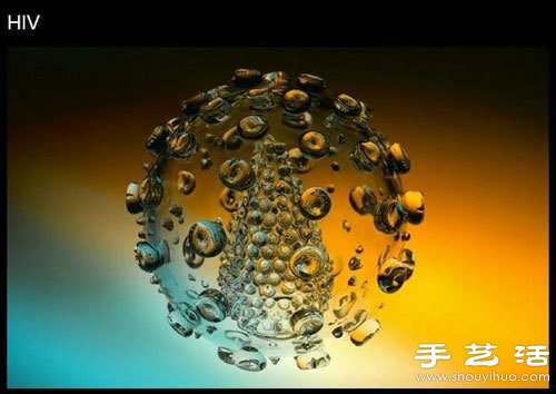 超震撼的玻璃材质病毒模型