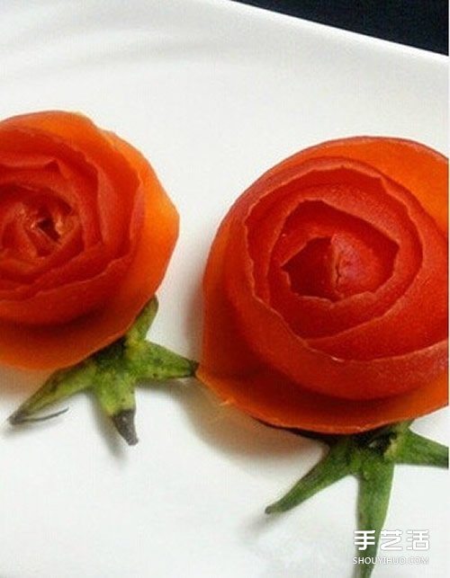 番茄制作玫瑰花的方法 自制番茄玫瑰花的教程