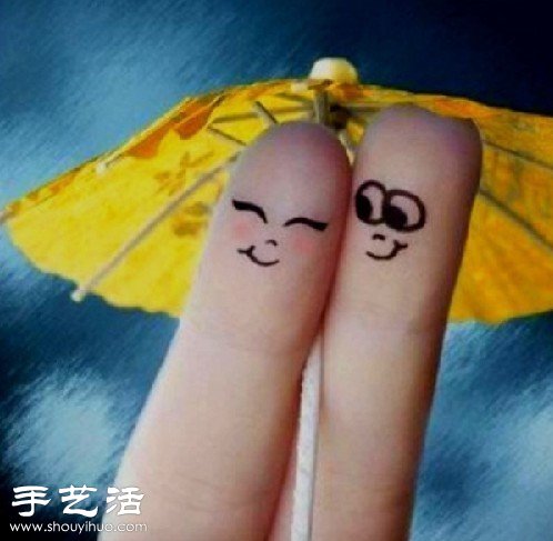 手指+简笔画 DIY温馨浪漫“爱相随”