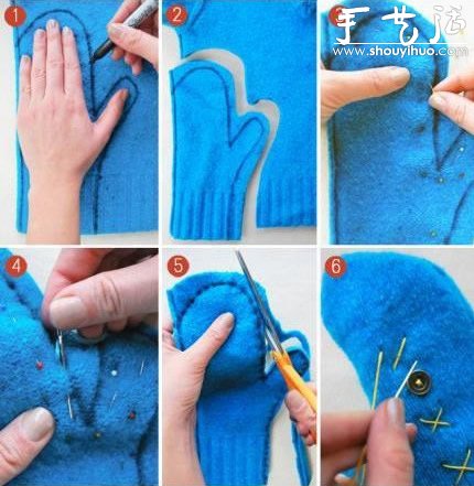 旧毛衣改造DIY保暖手套