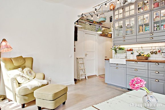 小空间大利用！瑞典36平方乡村风公寓厨房