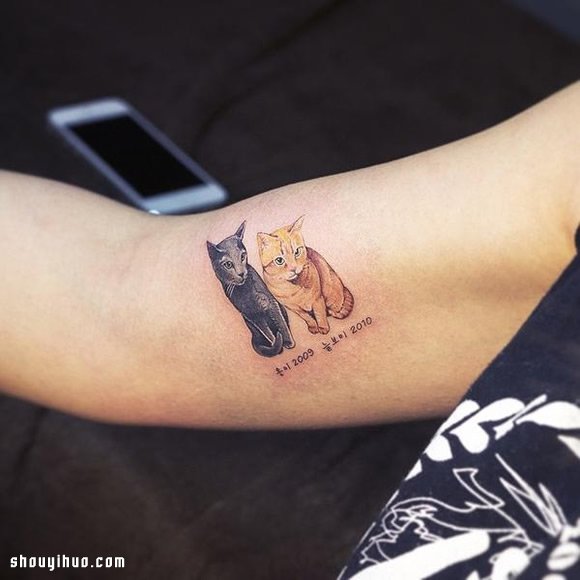 走到哪儿都能一解相思的猫咪拟真纹身