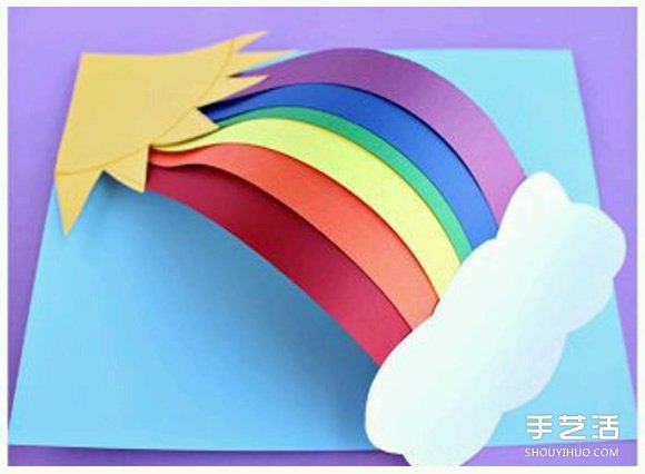 彩虹贺卡手工制作 适合儿童的彩虹卡片DIY