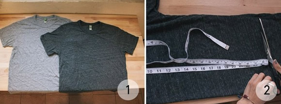 旧T恤DIY改造时尚又清凉的加长T恤的方法