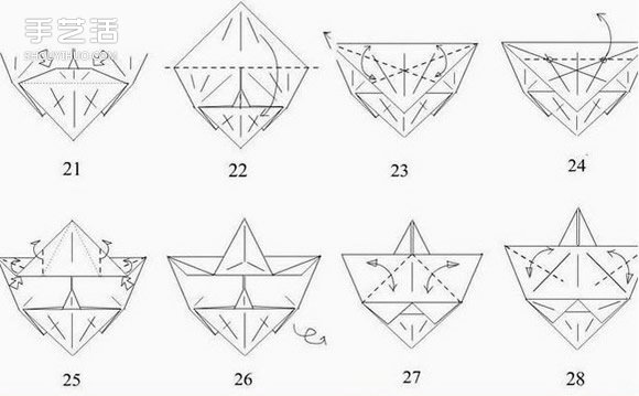 手工折纸马图解教程 立体马的折法详细步骤图