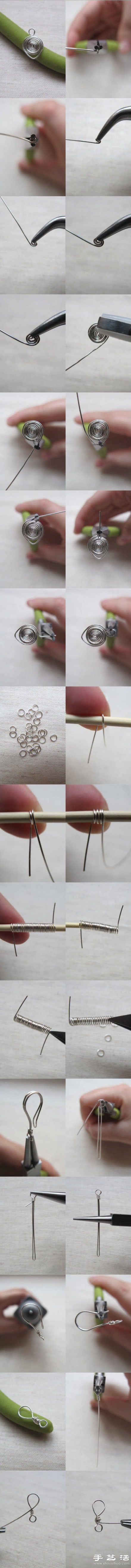 金属丝DIY制作小清新耳饰的方法教程