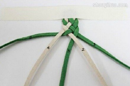 简单五股皮绳编织手链手镯的制作方法图解