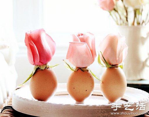 鸡蛋壳变废为宝 手工制作简约唯美的花瓶