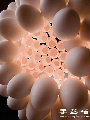 鸡蛋壳变废为宝手工制作精美灯罩/灯具