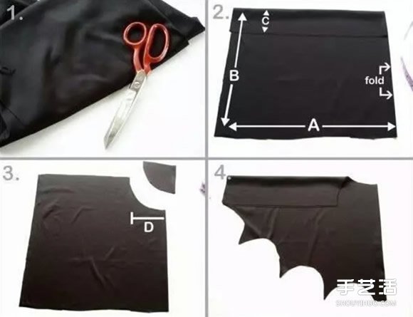 蝙蝠侠披风制作方法 吸血鬼蝙蝠翅膀披风DIY
