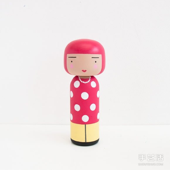 传统工艺与现代插画结合 日本木制娃娃木芥子