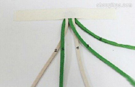 简单五股皮绳编织手链手镯的制作方法图解