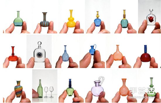 Kiva Ford迷你手工玻璃瓶作品图片欣赏