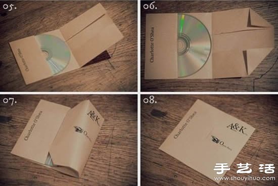 折纸CD光盘包装袋的制作教程