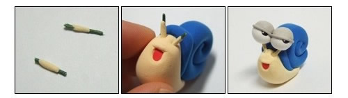 可爱小蜗牛软陶粘土玩偶手工制作图解教程