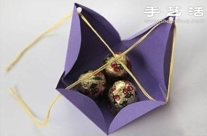 手工金字塔形状糖果包装盒制作图解教程