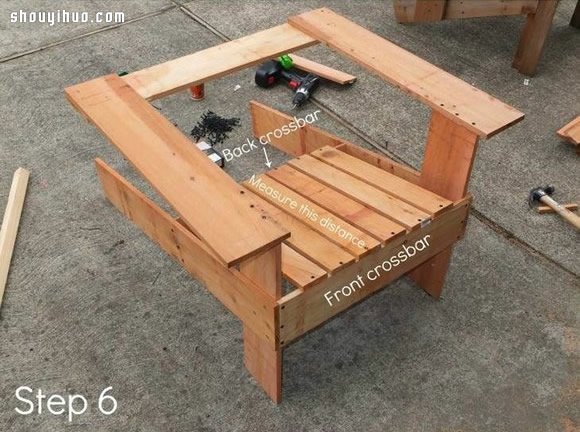 木制扶手靠背椅DIY 户外休闲躺椅手工制作 