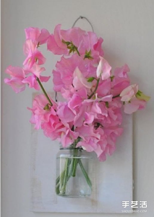 森系墙壁挂花DIY图解 墙壁鲜花挂件装饰制作