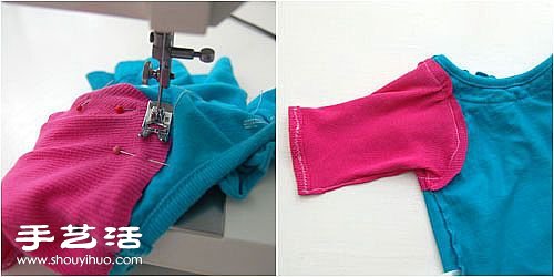 宝宝旧衣服改造教程 DIY简单的撞色宝宝衣