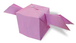 带翅膀小盒子的折纸方法