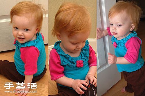宝宝旧衣服改造教程 DIY简单的撞色宝宝衣