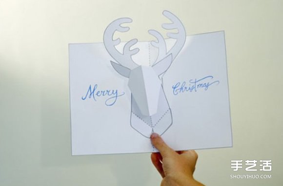 立体麋鹿圣诞贺卡制作 立体圣诞节卡片DIY教程