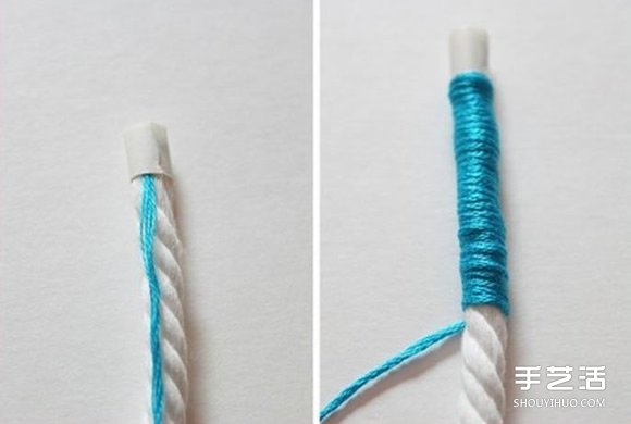 民族风缠线手镯DIY 简单自制绕线手链的步骤