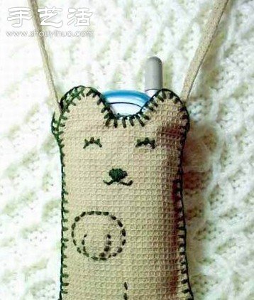 自制猫咪图案手机袋的方法