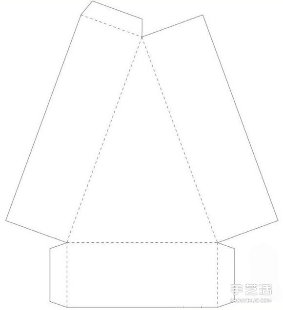 三角形点心盒的折法 折纸三角形点心盒展开图