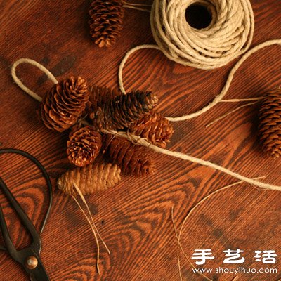 松子变废为宝 DIY漂亮节日装饰品