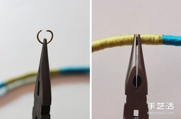 民族风缠线手镯DIY 简单自制绕线手链的步骤