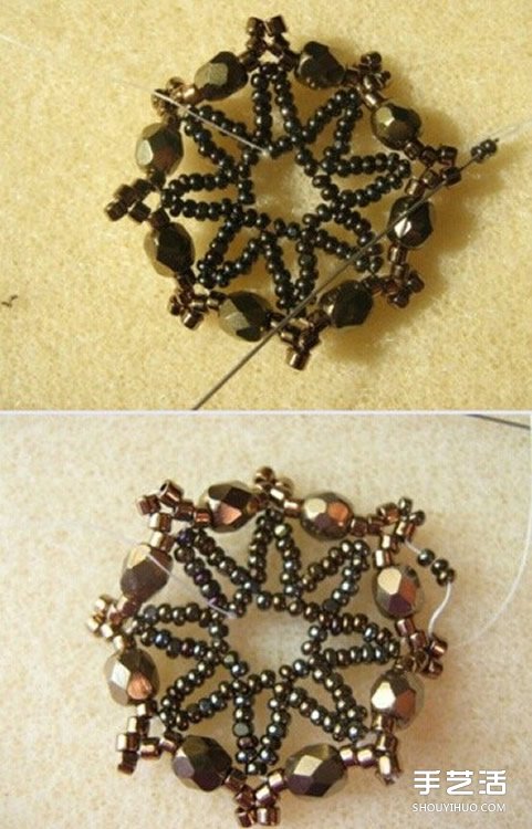 古典复古味道的串珠项链坠子和耳环DIY制作
