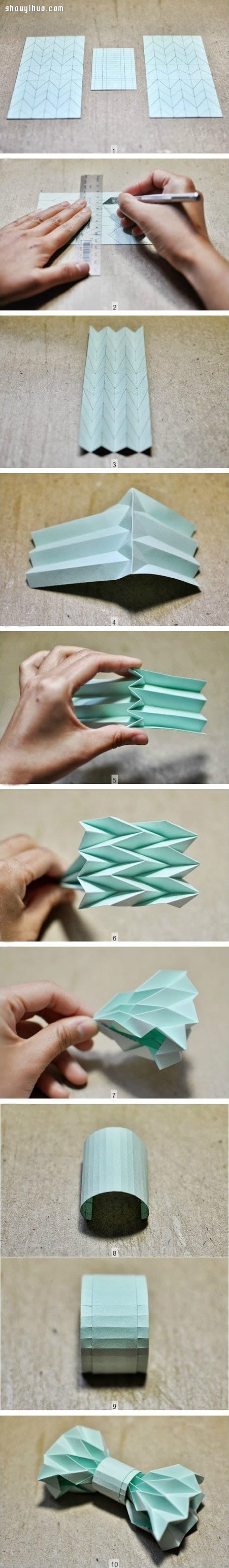 领结的折法 折纸DIY手工制作领花图解教程
