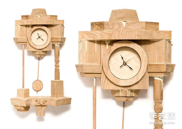 玩乐高积木一样的趣味 积木挂钟DIY作品图片 
