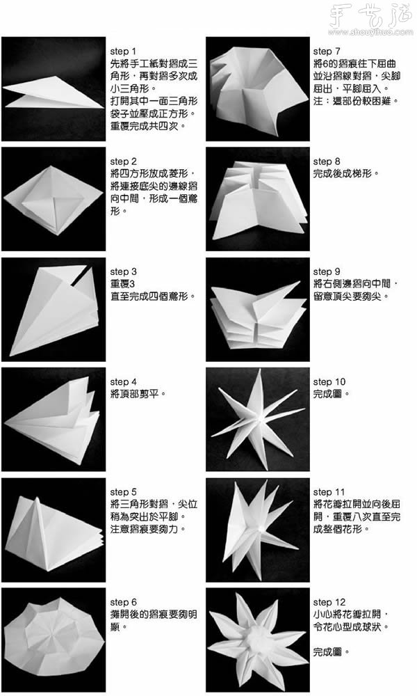 太阳花的手工折纸方法