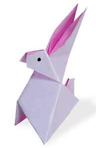 站立小兔子折纸方法